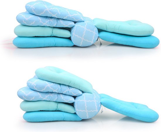 Allernieuwste.nl® Voedingskussen in Hoogte Verstelbaar - Ideaal Voor Borstvoeding en Flesvoeding - Compact - Kraamkado - Kleur Blauw van Allernieuwste.nl
