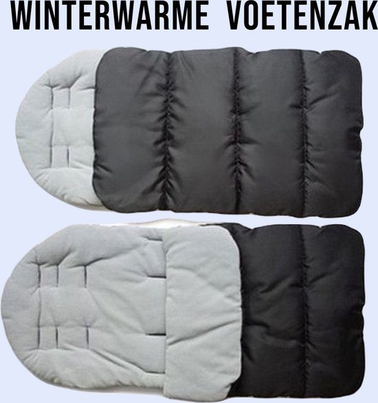 Allernieuwste.nl® Winterwarme Voetenzak voor Buggy en Kinderwagen - Universele Slaapzak Grijs/Zwart van Allernieuwste.nl®