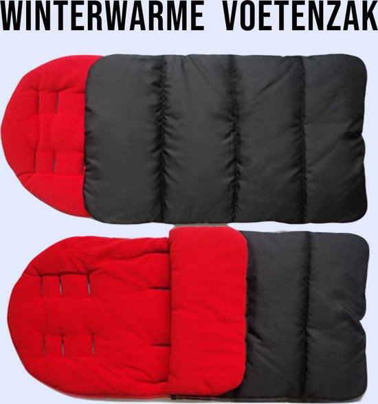 Allernieuwste.nl® Winterwarme Voetenzak voor Buggy en Kinderwagen - Universele Slaapzak Rood/Zwart van Allernieuwste.nl®