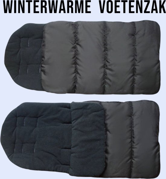 Allernieuwste.nl® Winterwarme Voetenzak voor Buggy en Kinderwagen - Universele Slaapzak Zwart/Zwart van Allernieuwste.nl®