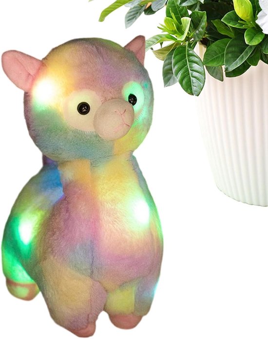 Alpaca Knuffeldier - Pluche Troostspeelgoed - Kalmerend Licht - Zacht Pluche Materiaal - 35 cm - Wit