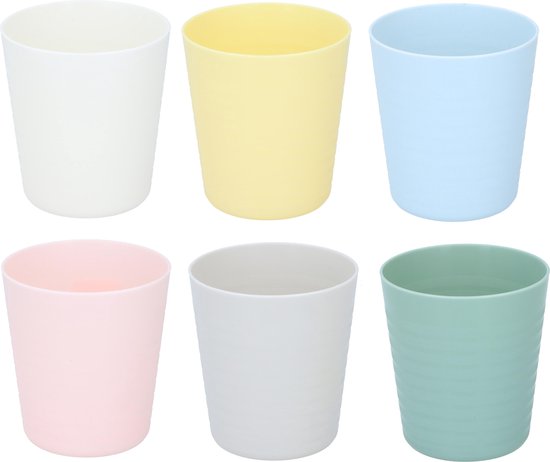 Alpina limonadebekers - 6x - gekleurd - kunststof - 230 ml - herbruikbaar van ALPINA