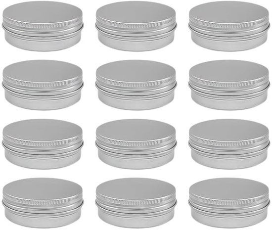 - aluminium blikjes - cosmetische potten - Perfect voor olie en crème - 15 ml - Duurzaam en lekvrij - Handig voor creatieve klussen - Set van 12
