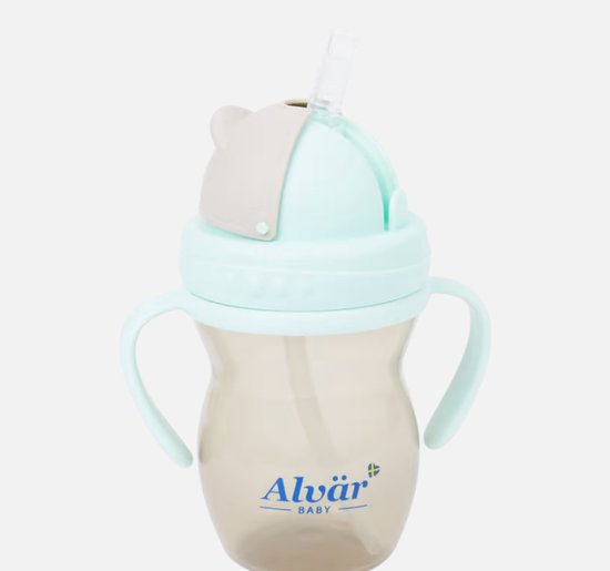 Alvär drinkbeker - Groen - 275ml - Rietjesbeker - Met rietje - BPA vrij van Alvar