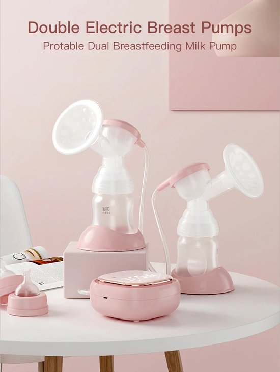 Amalee - Dubbele Elektrische Borstkolf - Portable - Borstvoeding - Melk Pomp Met Nachtlampje - Touch Screen - Verstelbare Modus - van Amalee
