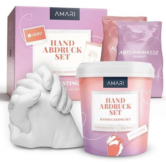 Amari Handafdrukset voor koppels en familie (foto), gipsafdrukset handen, gips, gips, gips, gipshandafdruk, cadeau, huwelijkscadeau, jubileum, partnergeschenken, paar geschenken