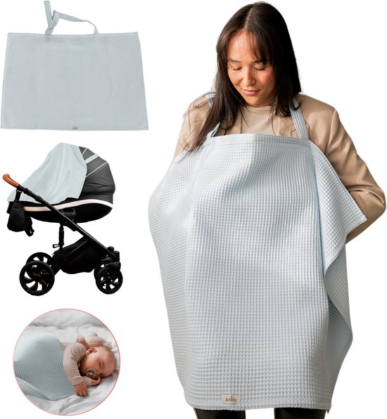 Amisly-Borstvoedingsdoek-Luxe Voedingsdoek-Afschermdoek-OEKO-TEX- Wafel Materiaal-Kraamcadeau baby van Amisly