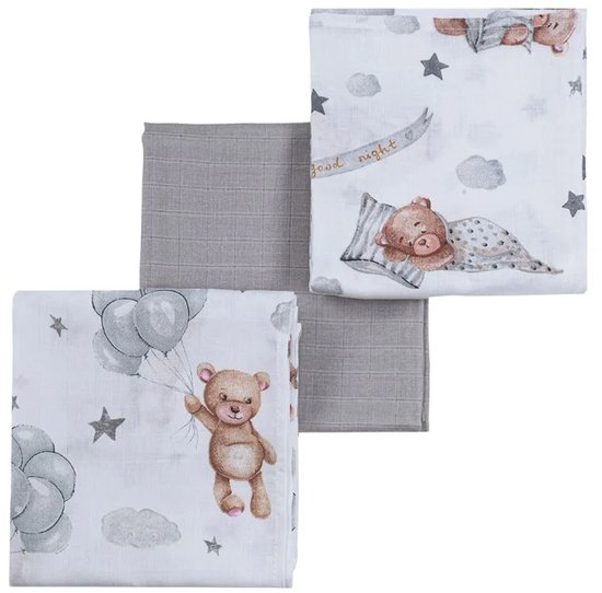 ANDER™ Hydrofiele Babydoeken Set van 3 Zachte Babydoeken / Inbakerdoeken (60 × 80 cm) van Merkloos