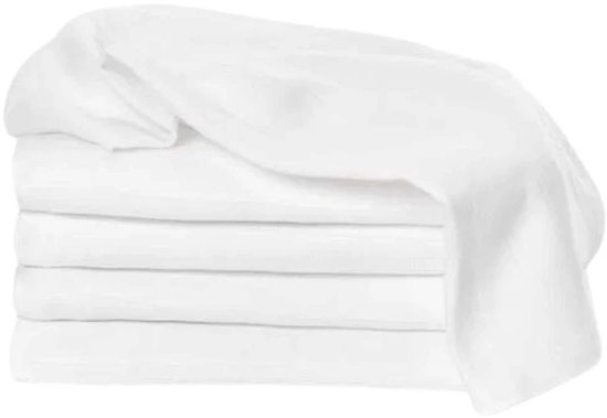 ANDER™ - LUX Hydrofiele Luiers Wit 100% Katoen - 5 Stuks | 70x80cm Premium Baby Monddoekjes - Made in Poland