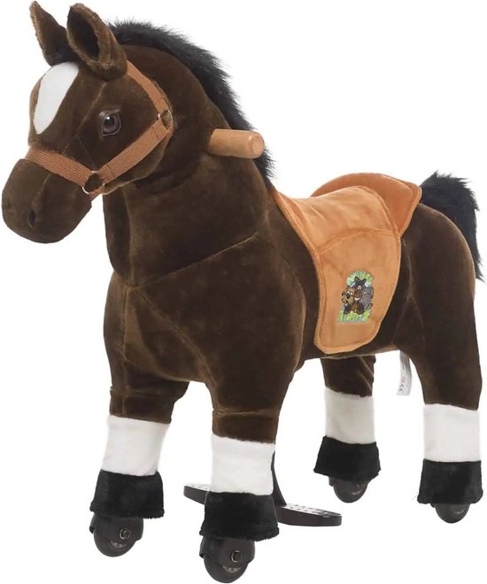 Animal Riding Paard Amadeus Bruin XS / Mini - Rijdend paardenspeelgoed - paardenspeelgoed - zadelhoogte 44 CM - Afneembaar zadel. van Merkloos