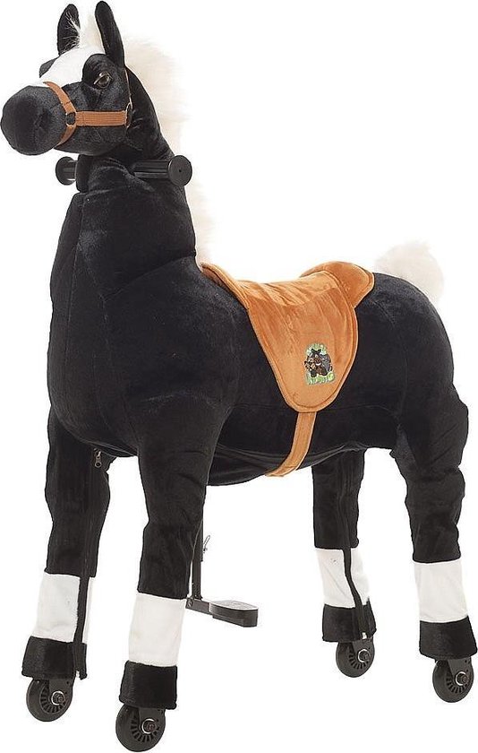 Animal Riding Paard Maharadscha Zwart Medium / Large - Rijdend paardenspeelgoed - Paardenspeelgoed - Zadelhoogte 67 CM- Verstelbaar pedaal 3 standen - Afneembaar zadel van Animal Riding