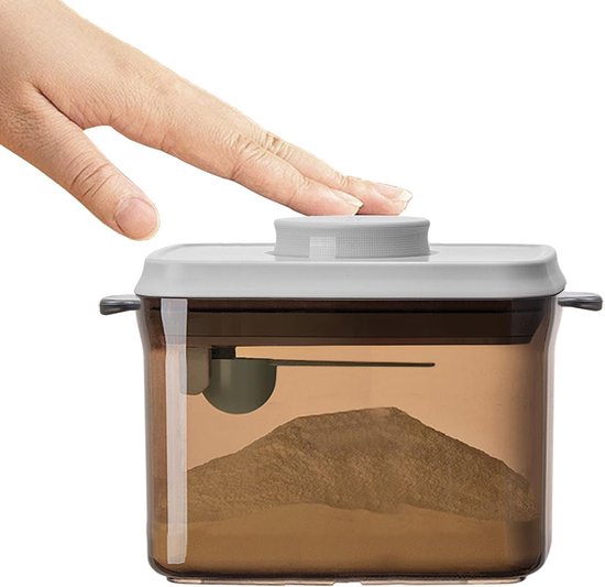 Ankou-Anti-UV versie- Vacuum Luchtdichte Babyvoeding- & Bewaarcontainer (1000ml) met drukknop -UV bescherming– inclusief maatschep - Rond - BPA vrij- melkpoeder container bewaardoos-reisbox-bewaarbus van ANKOU
