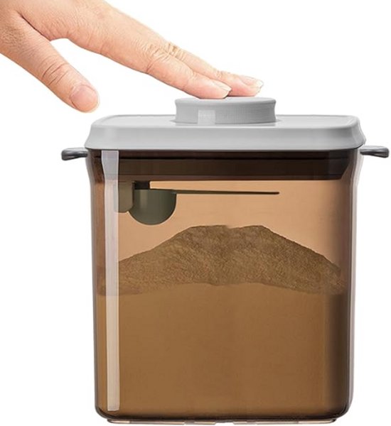 Ankou- Vacuum -Anti-UV versie- Luchtdichte Babyvoeding- & Bewaarcontainer (1700ml) met drukknop -UV bescherming– inclusief maatschep - Rond - BPA vrij- melkpoeder container bewaardoos-reisbox-bewaarbus van Merkloos