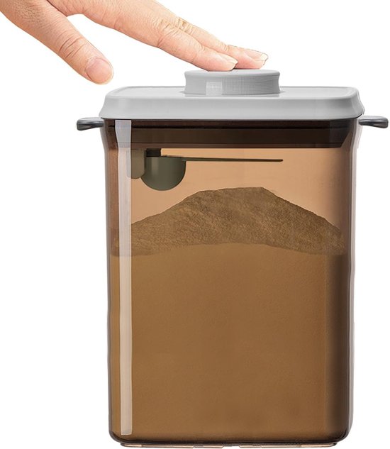 Ankou- Vacuum Anti-UV versie Luchtdichte Babyvoeding- & Bewaarcontainer (2300ml) met drukknop -UV bescherming– inclusief maatschep - Rond - BPA vrij- melkpoeder container bewaardoos-reisbox-bewaarbus van Merkloos