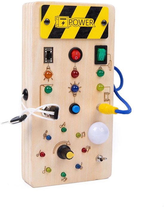 ANMI Montessori Busy Board Hout - Sensorisch speelgoed voor baby 1 jaar - Cadeau van ANMI