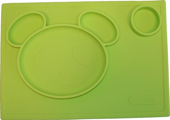 Anti-slip silicone 3D kinder placemat Beer Groen | Kinderplacemat | Anti Slip | Super leuk | By TOOBS van TOOBS