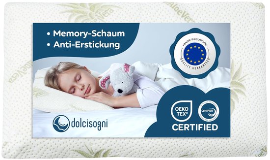 Anti-suffocatie kinderkussen - hypoallergeen - 60 x 40 cm - memory foam