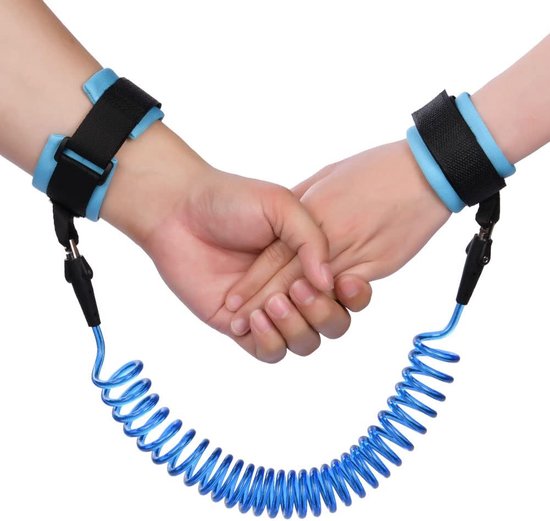 Anti-verlies polsriem, 2,5 M reflecterende polsriem voor peuters, antiverlies polsriem baby harnas veiligheidspols voor wandelen en reizen, peuter polsband om te wandelen (blauw) van Aibeau