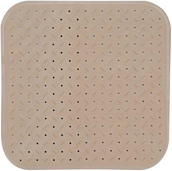 Antibacteriële antislip douchemat met zuignappen - Beige - 54 x 54 cm - Wasbaar op 60 graden