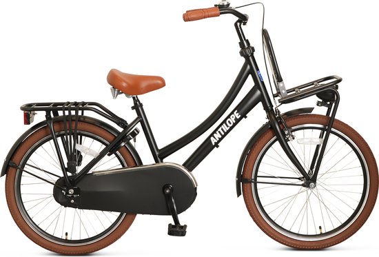 Antilope Mini Cargo Transport 22 Inch Meisjesfiets Matzwart van Antilope