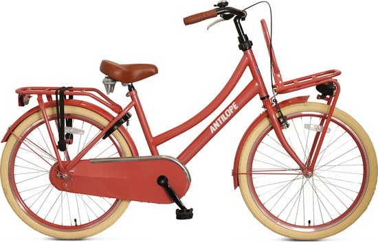 Antilope Mini Cargo Transport 24 Inch Meisjesfiets Koraalrood van Antilope