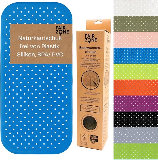 Antislip badmat 76x34 cm Natuurlijk Rubber Plasticvrij voor in de Douche of het Bad