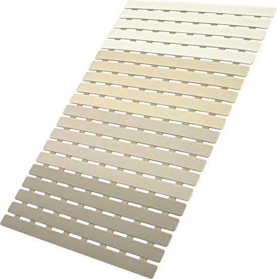 Antislip badmat - Douche vloermat - Veilig douchen - Sterke zuignappen - 60 x 39 cm - Gradiënt Khaki