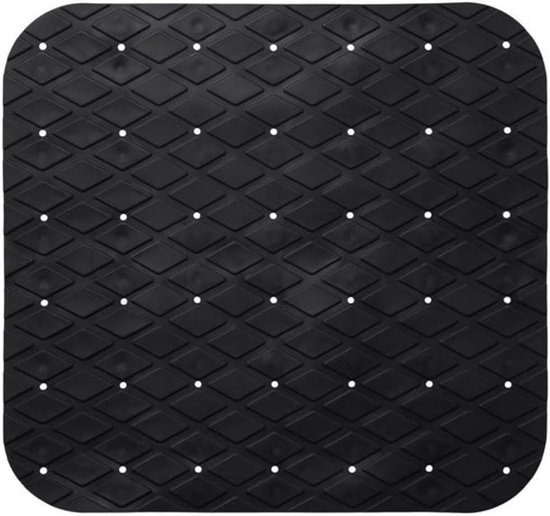 Antislip badmat - Douchemat rubber - Veilig douchen - Met zuignappen - 55x55 cm - Zwart