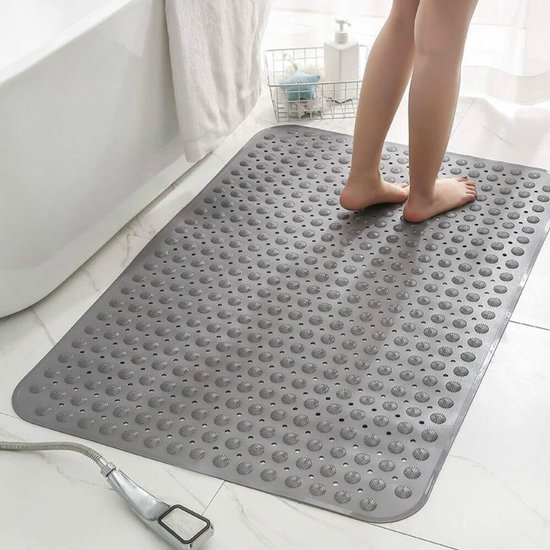 Antislip Badmat - Douchemat Zuignappen - Veilig Douchen - Extra Groot Formaat - 80 x 80 cm - Donkergrijs