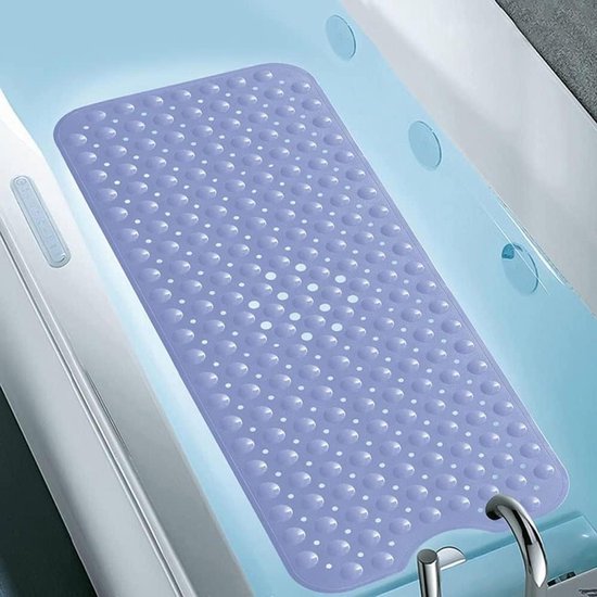 Antislip badmat - Douchemat zuignappen - Veilig douchen - Extra lang ontwerp - 54x54cm - Lichtblauw