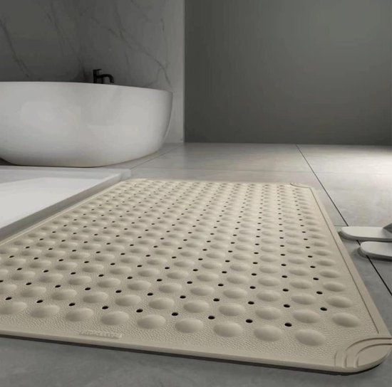 Antislip Badmat - Douchemat Zuignappen - Veilig Douchen - Honderden Afvoergaten - 48x78cm - Abrikoos