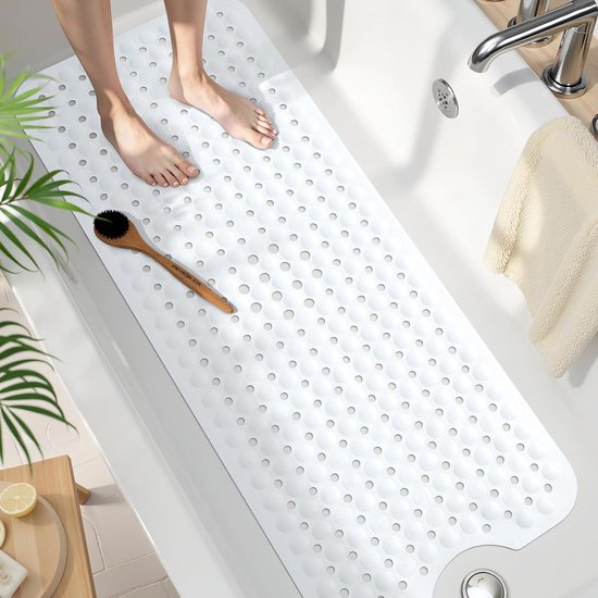 Antislip Badmat Extra Lang voor Badkuip en Douche - BPA-vrij en Machine Wasbaar