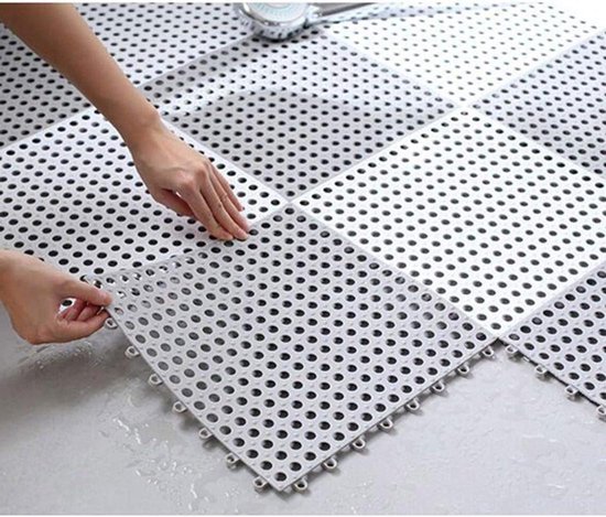 Antislip Badmatten - Douche Tegels - Veilig Douchen - Zelf Snijdbaar - 30x30 cm - Geel