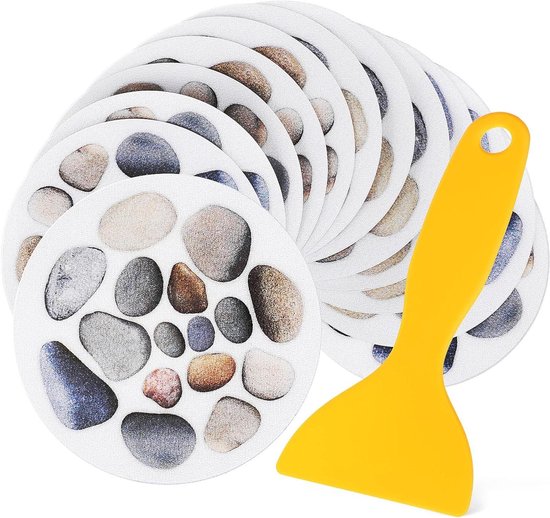 Antislip Badstickers - Douche Stickers - Veiligheid in Bad - Decoratieve Steenlook - 12 Vellen - Kleurrijk