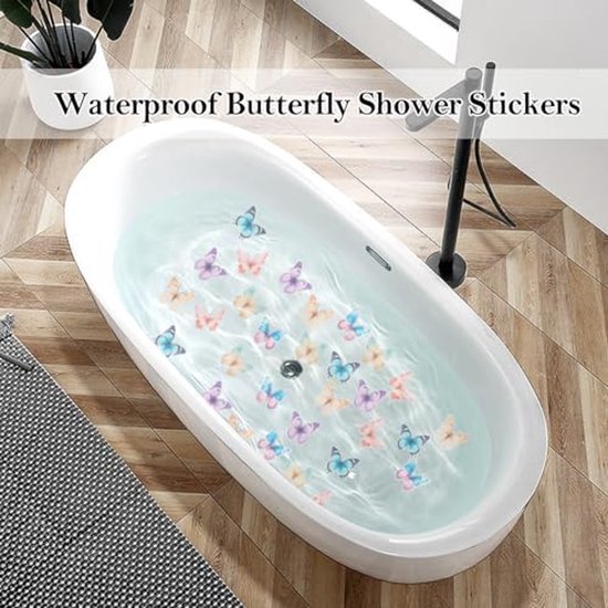 Antislip Badstickers - Douche Vloerstickers - Veiligheid Vergroten - Zelfklevend Vlinder Design - 30 Stuks - Libellen