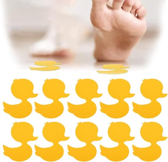 Antislip Badstickers - Douchestickers Anti-slip - Veiligheid in Bad - Schattig Eendenontwerp - 12 stuks - Wit