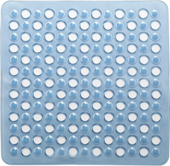 Antislip Douchemat met Zuignappen 50x50 cm Hars Lichtblauw