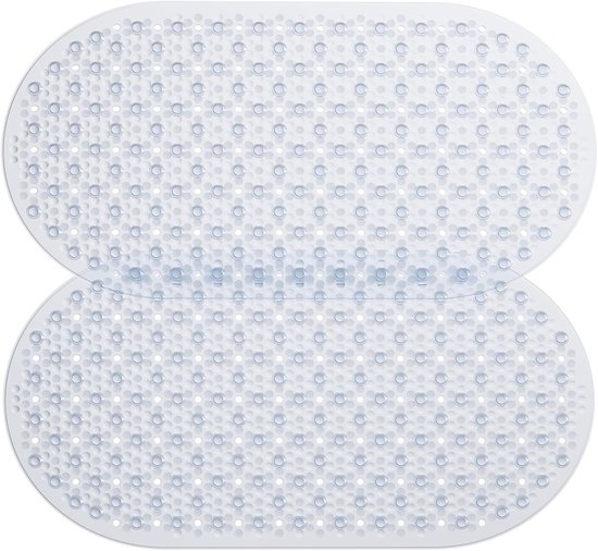 Antislip Douchemat voor Badkamer, 68 x 38 cm, Wasbaar in de Wasmachine, Zuignappen en Afvoeropeningen, Set van 2