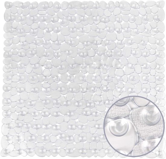 Antislip Douchemat voor Kinderen en Volwassenen - Transparante PVC Badmat met Zuignappen - 54x54 cm