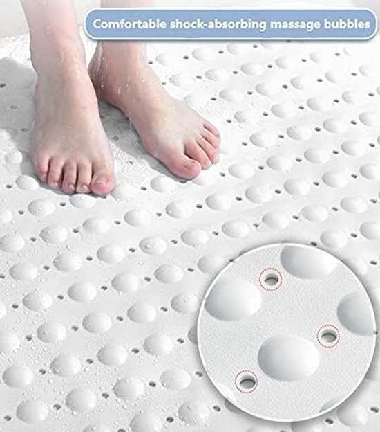 Antislip douchemat voor veilig douchen - Douchemat met schimmelwerende eigenschappen - Ideaal voor ouderen, zwangere vrouwen en kinderen - Groot formaat (blauw, 60x90cm)