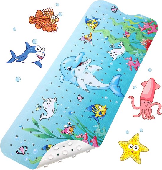 Antislip Kinderbadmat 100x40cm met Zuignappen - Douchemat voor Kinderen