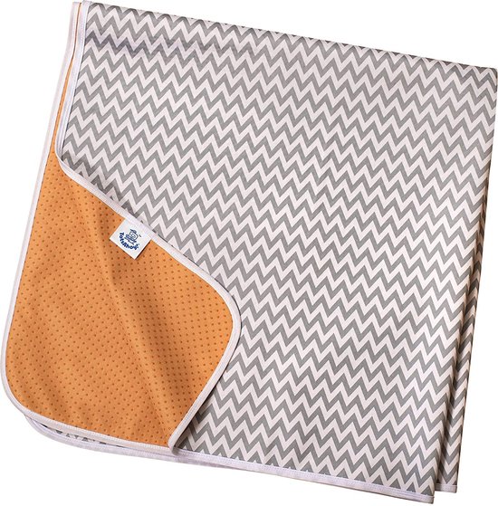 Antislip spuitmat grote vloerbeschermer voor kinderstoel (grijze chevron) splat / spatmat van Eli&Friends