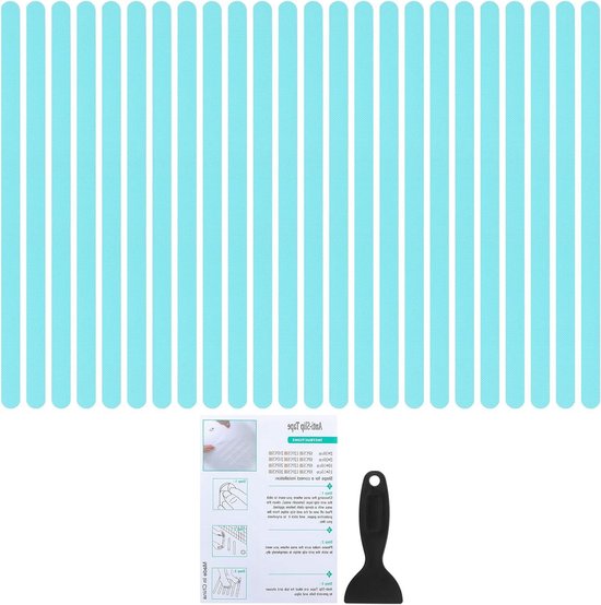 Antislip Stickers - Douche Vloer - Veiligheid Verhogend - Eco-Lijm Geen Residu - 24 Stuks - Blauw