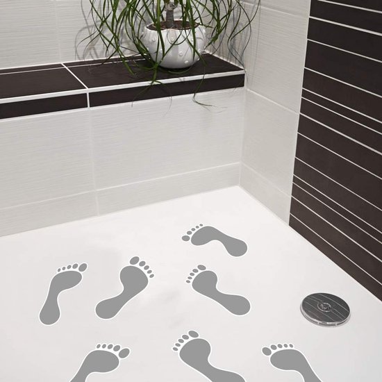 Antislip Stickers Voetafdrukken voor Douche en Badkuip - 8 Stuks, Zelfklevend