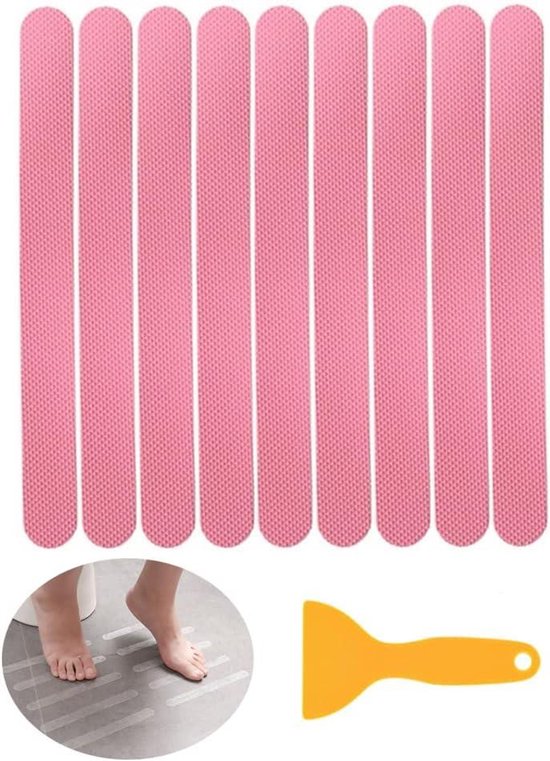 Antislip Strips - Veiligheid Stickers - Douche Bescherming - Hoge Wrijving Oppervlak - 24 Stuks - Roze
