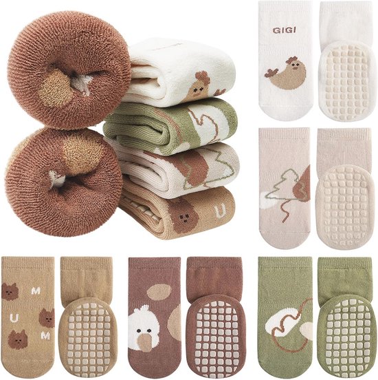 Antislip wintersokken voor baby's - 5 stuks, warm en zacht