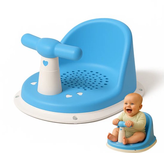 Antusias® SecureSit – Baby Badzitje - Blauw - Met Sterke Zuignappen – Veilig & Ergonomisch Douche Stoeltje voor Baby’s – Anti-Slip & Comfort van Merkloos