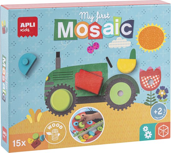 Apli Kids Mijn eerste houten blokken mozaïek spel van Apli Kids