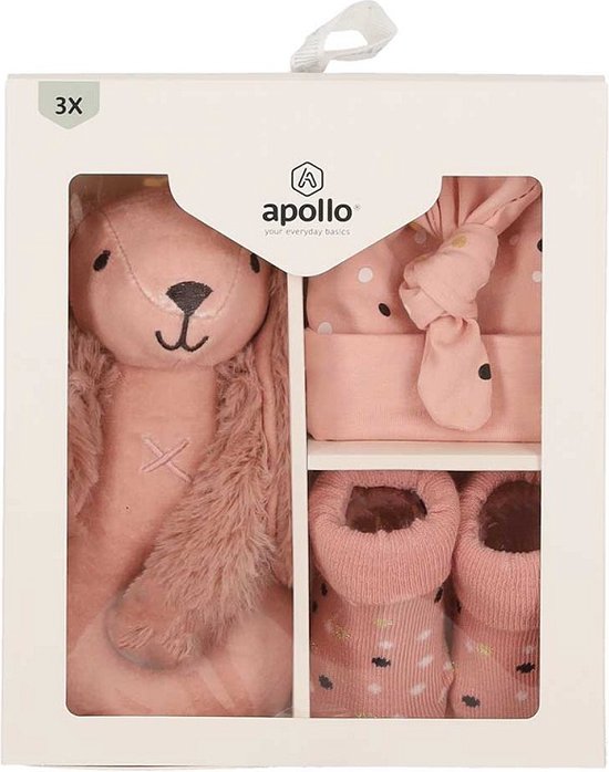 Apollo Baby's Giftbox Konijn - Kraamcadeau - Babyshower - Baby sokken