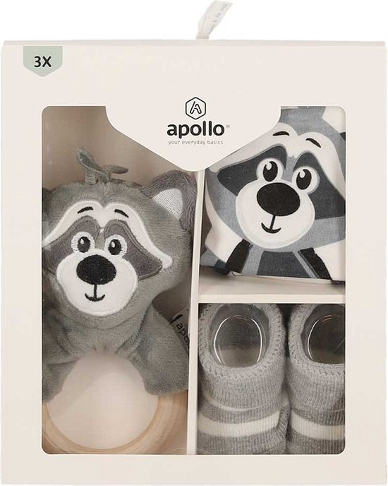 Apollo Baby's Giftbox Wasbeer - Kraamcadeau - Babyshower - Baby sokken van Apollo